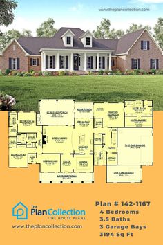 luxury country house plans, Plan # 142-1167 Country House Plans, Traditional Home, Country Charm, Country Home, The Plan