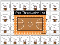 a printable basketball court with the numbers 1 to 10 on it and an image of a