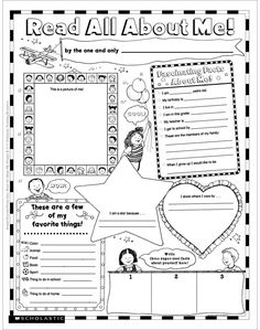 an all about me worksheet for students to practice their reading skills and writing