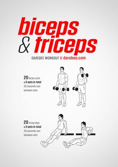 a poster with instructions on how to do biceps and triceps