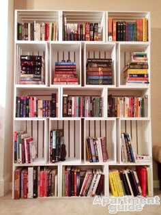 a book shelf filled with lots of books