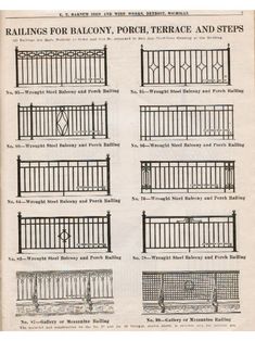 an old book with several different types of fences