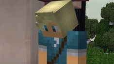 an image of a man holding a block in minecraft