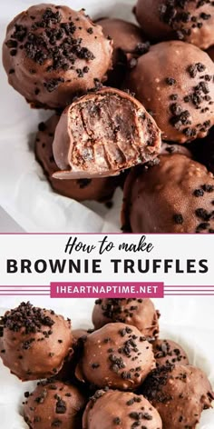 brownie truffles recipe with chocolate chips on top