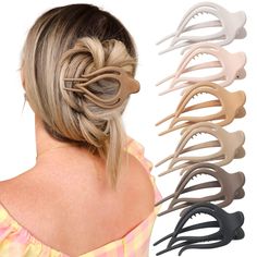 PRICES MAY VARY. HOLD YOUR HAIR FIRMLY IN ALL SEASONS - 6 different color side french hair clips with several teeth without slips to catch hair firmly. Whether your hair is thick or thin, long or short, straight or curly, these hair clips will work perfectly in all seasons and never have a bad hair day! POLISHED SURFACE IS COMFORTABLE AND RELIABLE - Polished and smooth secure your hair in place with gently secure grips. The flat hair clips make a nice and elegant hairstyle easily indoor and outd Frosted Hair, Elegant Hairstyle, Banana Hair Clips, Banana For Hair, Hair Coils, French Clip, Flat Hair, Hair Accessories Clips, Claw Hair Clips