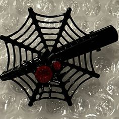 Questions? Leave A Comment Below! New One Spider On Black Web Hair Accessory Clip Broach W/ Red Rhinestones Emo Goth Punk Goth Spider, Rentry Resources, Corp Goth, Antler Headband, Horn Headband, Goth Hair, Kawaii Goth, Emo Hair, Butterfly Hair Clip