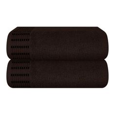 two dark brown towels folded on top of each other