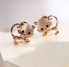 Adorable Kitty Earrings on Luulla Elegant Cat Ears Jewelry Gift, Elegant Cat Ears Jewelry With Cat Design, Trendy Cat Ears Earrings For Gift, Cute Cat Design Jewelry, Cute Cat Design Round Jewelry, Trendy Cat Ears Earrings As Gift, Trendy Cat Design Jewelry For Gift, Trendy Cat Design Jewelry Gift, Cute Round Cat Design Jewelry