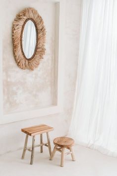 A simple Mirror decorated with Seagrass or Abaca will be perfect fit for your simple boho decoration. Dont forget to bring small stools too!