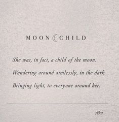 the moon child poem is written in black and white