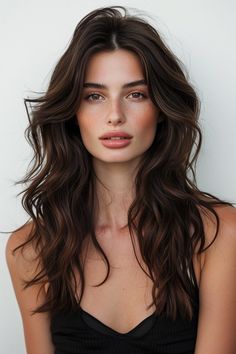 92+ Gorgeous Dark Brown Hair with Highlights Ideas! Rambut Brunette, Hair With Highlights, Long Brown Hair, Brown Hair With Highlights, Long Layered Hair, Haircuts For Long Hair, Hair Inspo Color, Dark Brown Hair, Hair Envy