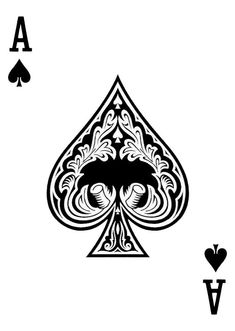 an ace playing card with two hearts on the back and one heart at the top