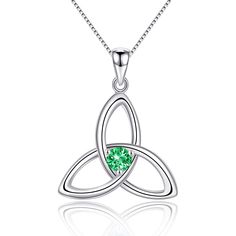 PRICES MAY VARY. The Celtic knot is referred to as the mystic or endless knot. The Trinity Knot is said to be the connection between the mind, body, and spirit. Treasured from antiquity as the queen of gems, May’s birthstone symbolises spring and renewal and communicates harmony, beauty, and eternal love. In 925 sterling silver with the stamp 925. Plated in white gold for a luxe look. Handmade with love and care. Mainstone Size:4mm*4mm. Pendant Size:2cm*2cm. Total weight:1.8g Chain Type: 45cm 18 Square Pendant Emerald Necklace For May Birthstone, Square Pendant Jewelry With May Birthstone Gemstone, Green Amulet Jewelry For May Birthstone, Spiritual Emerald Pendant Necklace With Natural Stones, Silver Heart Jewelry Rainbow Topaz Heart With Celtic Knot, Celtic Knot Jewelry, Luxury Jewelry Box, Birthstone Pendant, Birthday Jewelry Gift