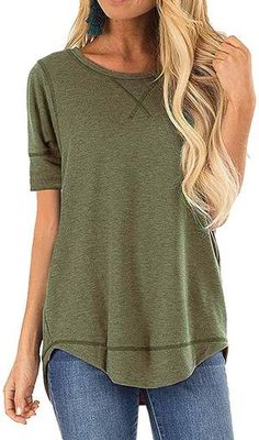 Haute Edition Casual Loose Fit Raglan Cross Stitch Comfy Tees. Plus Si – DAILYHAUTE Side Split Shirt, Short Sleeve Tunic Tops, Loose Tunic, Cozy Tops, Upper Arms, Short Sleeve Tunic, Loose Tops, Side Split, Tops For Women