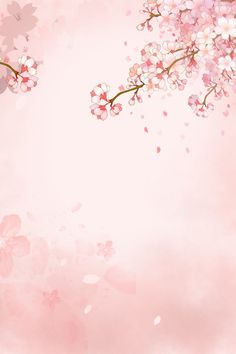 a pink background with flowers and leaves