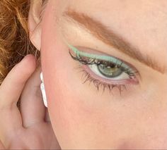 Meyk Ap, Minimal Green Makeup Looks, Green Makeup Inspo Aesthetic, Fairy Core Makeup Green, Ethereal Green Eye Makeup, Euphoria Makeup Hunter Schafer, Best Makeup Brands, Fun Makeup, Simple Makeup Looks