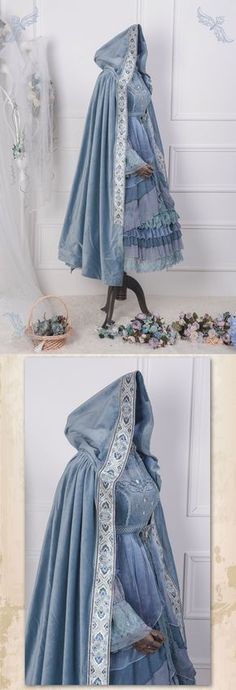 Blue Witch, Drawing Fashion, Fashion Gowns, Design Dresses, Lolita Dress, Gothic Lolita, Look Casual