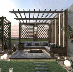 مظلات سواتر الخبر Roof Terrace Design, Modern Pergola, Courtyard Design