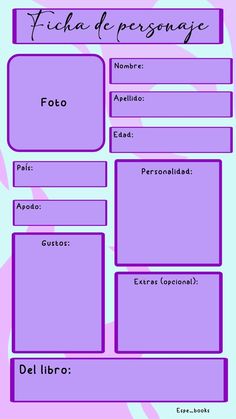 an image of a purple menu with the words in spanish and english, on it