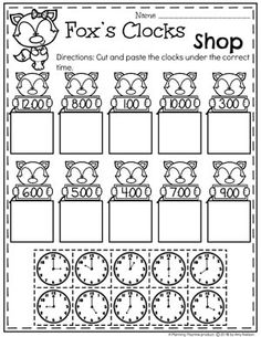 a printable worksheet to help students learn how to count the numbers in clocks