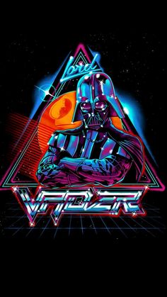 the poster for star wars with darth vader sitting in front of a triangle