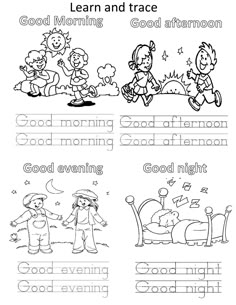 the worksheet for learning how to read good morning and good afternoon with pictures