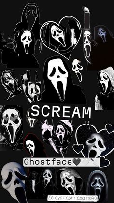 the ghostface stickers are all different shapes and sizes, but there is no image on