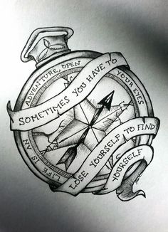 a drawing of a pocket watch with the words sometimes you have to go through it