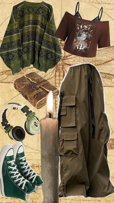 Green And Brown Grunge Outfits, Hikecore Aesthetic Outfit, Hiking Clothes Aesthetic, Alt Hiking Outfit, Alt Granola Outfits, Summer Scene Outfits, Fairy Grudge Aesthetics Outfit, Nature Clothes Aesthetic, Forest Grunge Aesthetic