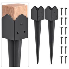 PRICES MAY VARY. Decorative Design: The head of the spike is designed to be decorative and hold posts up to 3.5'' in diameter, with its strong construction and reliable performance, fit standard 4x4 (lumber size 3.5” x 3.5”) fence/mailbox/sign/lamp/deck/gazebo/pergola post and the like. High-Quality Material: This Fence Stakes Post Support Base is the perfect solution for securely anchoring your fence post into the ground. It is made of heavy duty steel with a black powder coating and smooth wel 4x4 Post Base, Free Standing Fence, Mailbox Sign, Post Fence, Lumber Sizes, Gazebo On Deck, Bed Hardware, Cedar Posts, Deck Installation