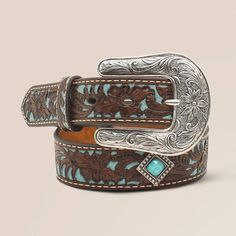 Fancy Tooled Overlay Belt | Ariat Ariat Belts, Cowgirl Belt, Cowgirl Belts, Cowgirl Accessories, Cute Country Outfits, Cute N Country, Country Outfits, Christmas Wishlist, All Colors