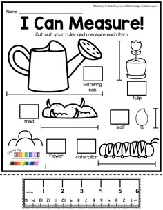 i can measure worksheet with pictures and numbers to help students learn how to use it