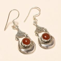 Carnelian Earrings, Handmade Fine Jewelry, Engagement Jewelry, Handmade Silver, Wedding Engagement, Fine Jewelry, Gift Ideas, 925 Sterling Silver, Sterling Silver