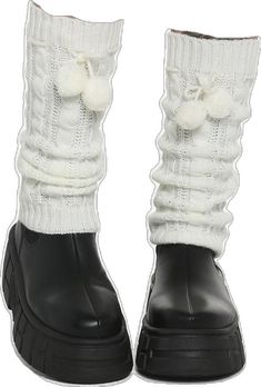 White Knee-high Comfortable Leg Warmers, Comfortable White Knee-high Leg Warmers, Cute Knee-high Socks For Fall, White Knee-high Socks For Winter, Cream Knee-high Socks For Winter, Trendy White Winter Socks, Trendy White Socks For Winter, Cream Thigh High Winter Socks, Casual Thick White Knee-high Socks