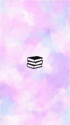 a book floating in the air on top of a pink and blue background with clouds