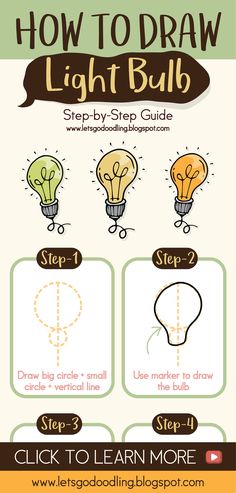 how to draw light bulbs step by step guide