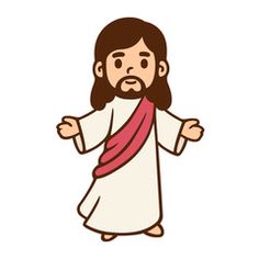 jesus is standing with his arms crossed