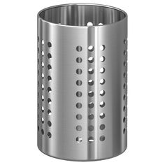 a metal cup with holes in it