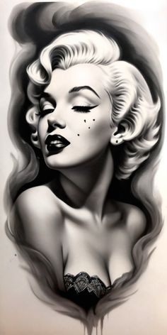 marilyn monroe TATTOO DESIGN Marilyn Monroe Tattoos, Pop Art Tattoo Design, Marilyn Monroe Tattoo Ideas, Marilyn Monroe Tattoo Designs, Thigh Piece Tattoos, Female Warrior Tattoo