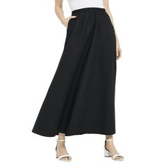 Jessica London Women's Plus Size Linen Maxi Skirt Skirt.A must-have addition to your spring-into-summer wardrobe, this lightweight linen maxi skirt is endlessly versatile and perfect for every occasion. Full elastic waistband for comfort and ease. Side slash pockets. 37" lengthLinen/rayonMachine wash; imported Style & Fit Tips: You'll be ready for any warm-weather adventure in this comfortable and cool linen maxi. From the flattering fit to the easy and breezy flow, you'll want to wear this skir Linen Maxi Skirt, Plus Size Linen, Knit Maxi Skirt, Party Skirt, Skirt Skirt, Brand Style, Denim Midi Skirt, Ladies Of London, Linen Blouse