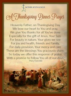 a thanksgiving dinner prayer with an image of people sitting at a table