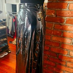 Anthropologie Rhode Remi Faux Leather Midi Skirt Patent Leather Skirt, Faux Leather Midi Skirt, Vinyl Clothing, Fit And Flare Skirt, Juicy Couture Charms, Leather Midi Skirt, Anthropologie Skirt, Mountain Designs, Embroidered Skirt