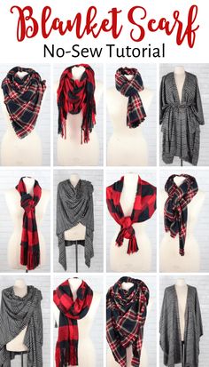 No Sew Scarf, No Sew Blankets, Scarf Tutorial, Beginner Sewing, Beginner Sewing Projects Easy, Plaid Blanket Scarf, Leftover Fabric, How To Hem Pants, Sew In