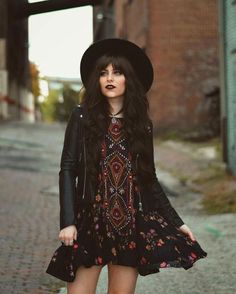 Hipster Goth, Looks Hippie, Bohemian Goth, Winter Mode Outfits, Estilo Hipster, Look Grunge