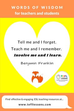 Inspiring Quotes about Education | ESL Materials | English Teachers Quotes For Teachers, Benjamin Franklin Quotes, Free Posters, Teaching Quotes, Teaching Lessons, Education Quotes For Teachers, Esl Teaching