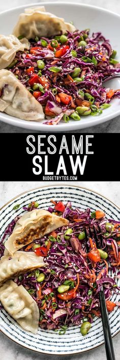 Sesame Slaw Sesame Slaw, Shelled Edamame, Budget Friendly Dinner Recipes, Vegan Budget, Slaw Salad, Ginger Recipe, Slaw Recipe