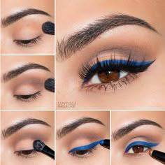 Eyeliner Cat, Winged Liner Makeup, Spring Makeup Tutorial, Tutorial Eyeliner, Purple Eyeliner, Gold Eyeliner, Eyeliner Tips