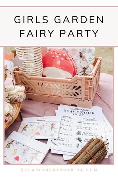 Fairy Barbie Birthday Party, Fairy Party Candy Table, Fairy Party Bag Ideas, Fairy House Party, Fairy Scavenger Hunt For Kids, Fairy House Birthday Party, Fairy Birthday Party Ideas Activities, Fairy Birthday Party Games, Backyard Fairy Party