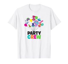 party crew t - shirt with balloons and clowns