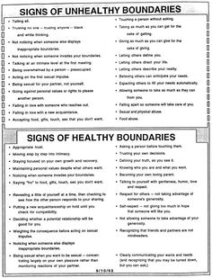 Characteristics of unhealthy and healthy boundaries. "Becoming your ... Therapeutic Valentines Day Activities, Complacency In Recovery, Therapeutic Quotes, Healthy Boundaries Worksheets, Boundaries Worksheet, Relationship Conflict, Mental Health Therapy, Counseling Activities, Counseling Resources